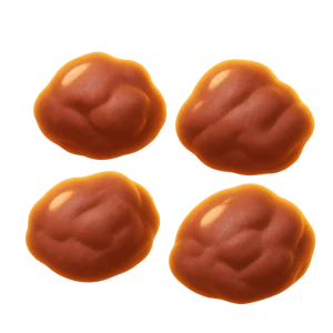 Separate small hard lumps